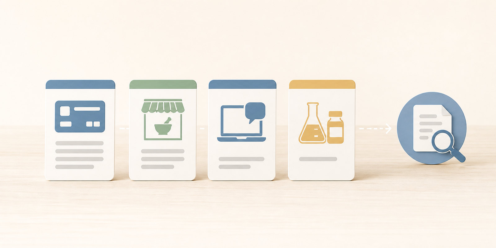 Four GLP-1 medications access routes compared: insurance card, pharmacy, telehealth consult and compounding pharmacy